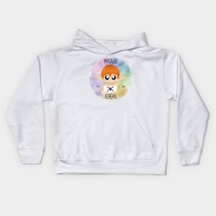 Proud to be Korean (Sleepy Forest Creatures) Kids Hoodie